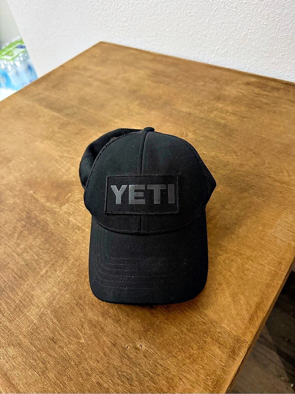 YETI Black on Black Patch Trucker Cap Black